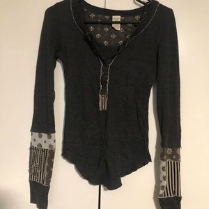 Free People detailed cuff thermal long sleeve